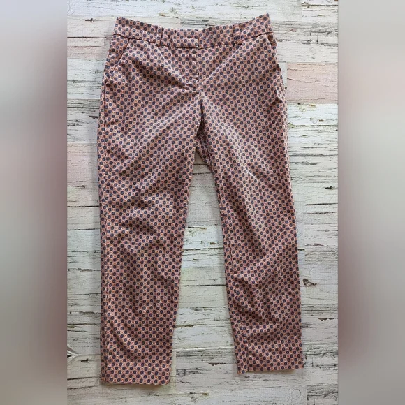 J. Crew Cafe Capri's Size 6 - Red, Cream and Blue Floral Print - Picture 2 of 12